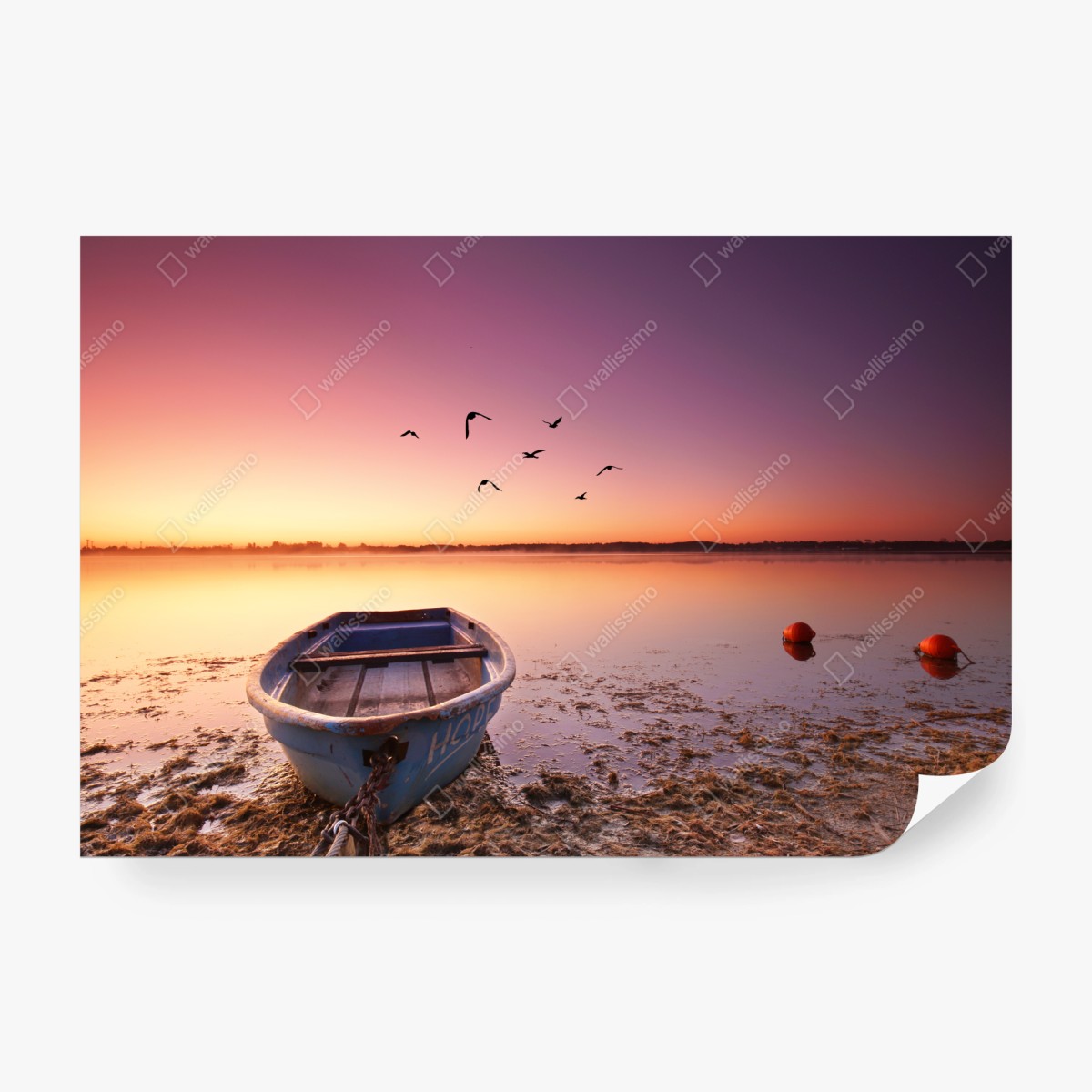 Fototapete friedliche bootsstimmung im abendlicht – Wallnifity® Fototapete friedliche bootsstimmung im abendlicht – Wallnifity®