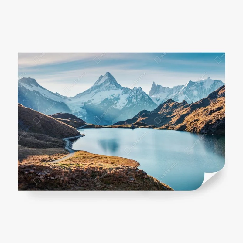 Fototapete sonnenaufgang über Bachalpsee, Schweizer Alpen – Wallnifity® Fototapete sonnenaufgang über Bachalpsee, Schweizer Alpen – Wallnifity®