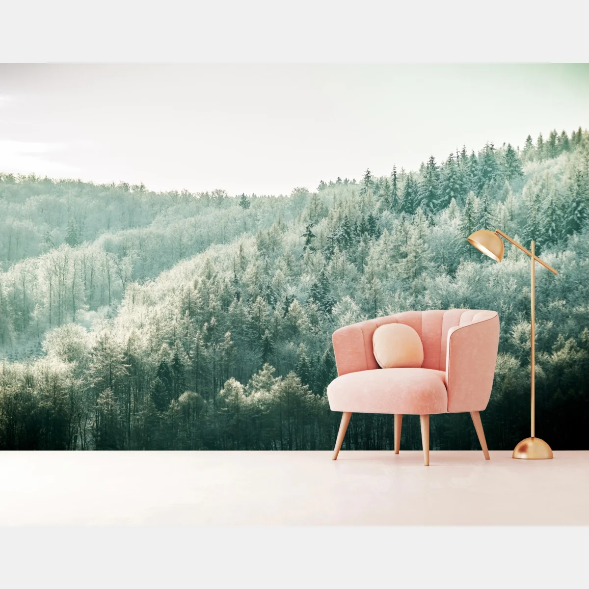 Fototapete nebliger reifbedeckter wald – Wallnifity® Fototapete nebliger reifbedeckter wald – Wallnifity®