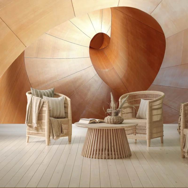 Fototapete warme holzspirale