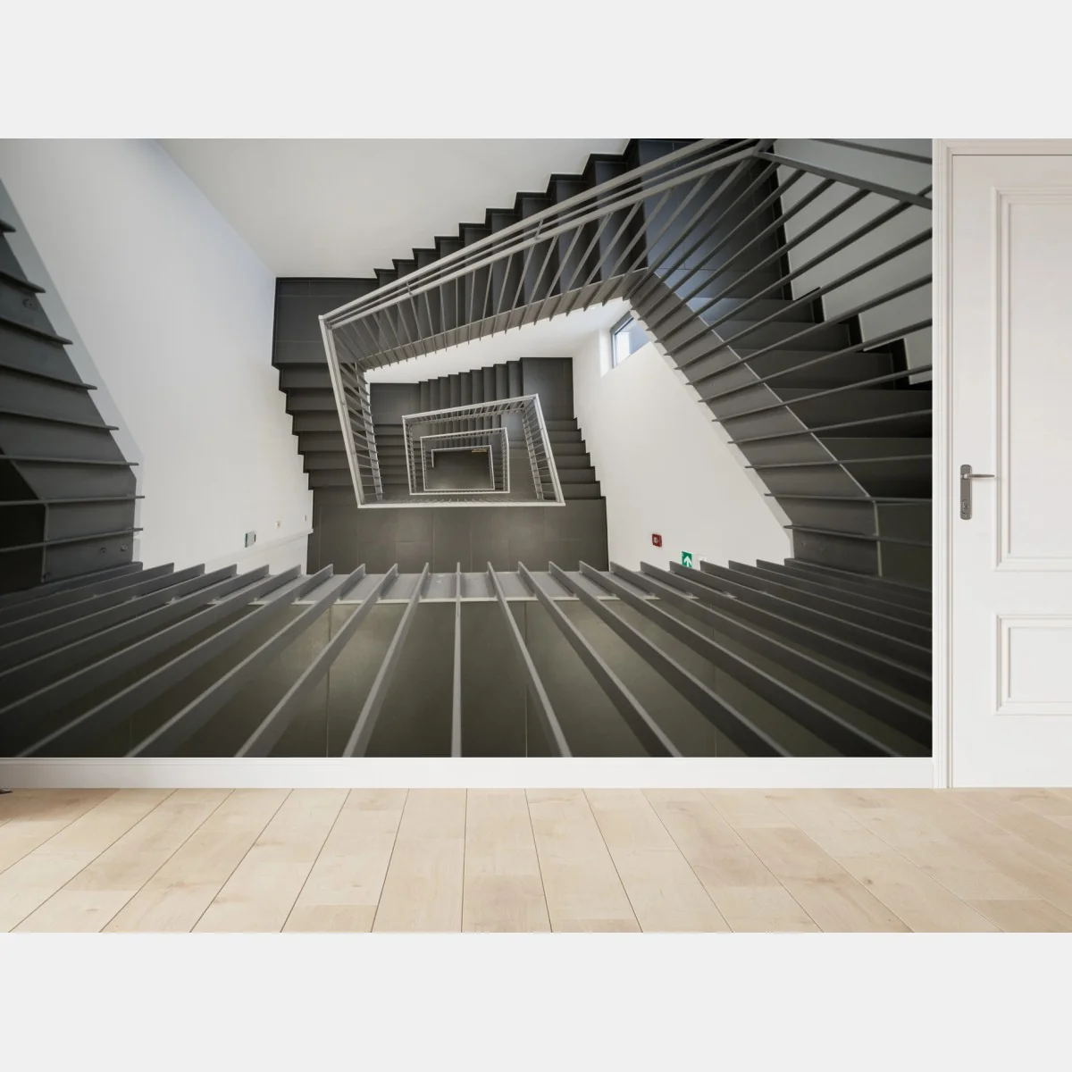 Fototapete geometrisches treppenhaus in perspektive – Wallnifity®