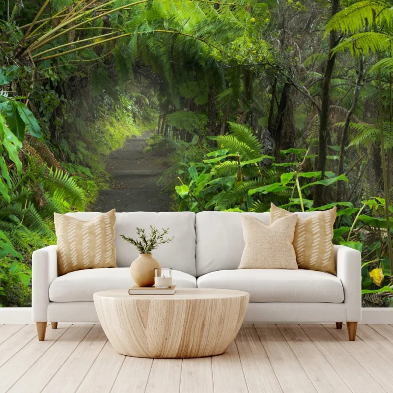 Fototapete üppiger regenwaldpfad im Kilauea Iki, Hawaii – Wallnifity® Fototapete üppiger regenwaldpfad im Kilauea Iki, Hawaii – Wallnifity®