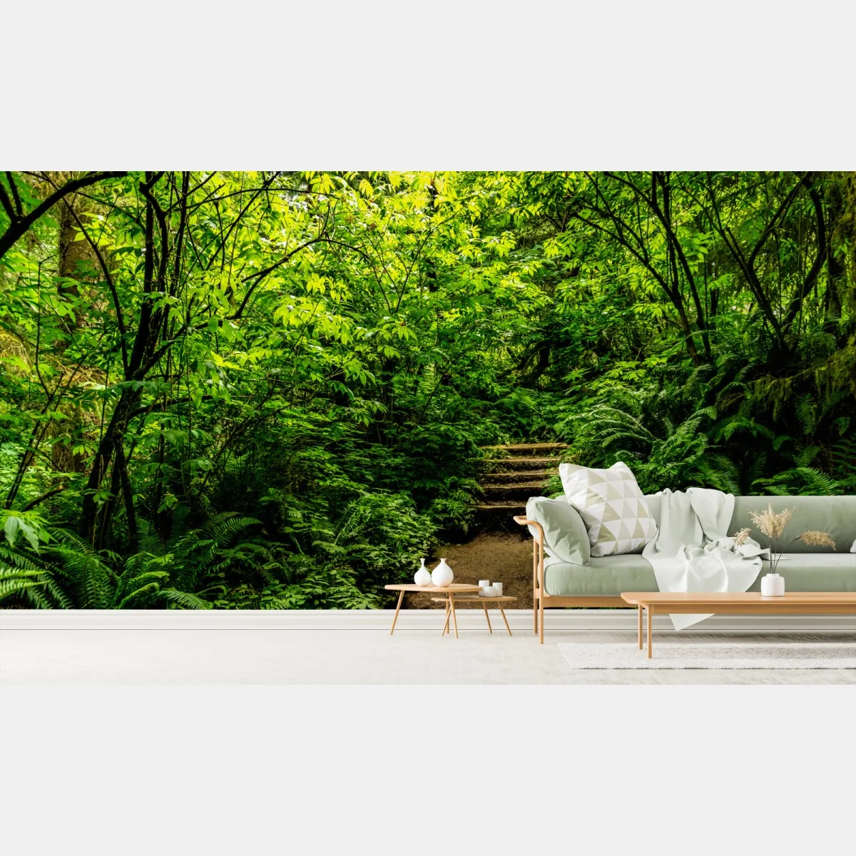 Fototapete üppiger waldpfad – Wallnifity® Fototapete üppiger waldpfad – Wallnifity®