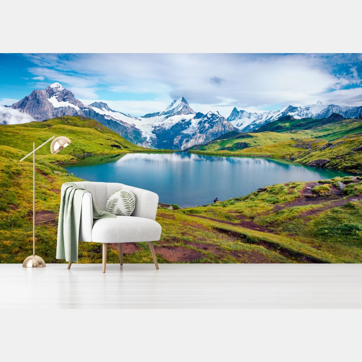 Fototapete ruhiger morgen am Bachalpsee, Schweiz – Wallnifity®