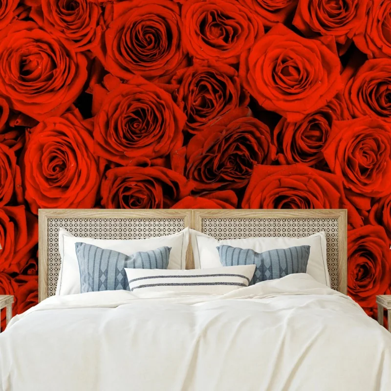 Fototapete prächtiger strauß roter rosen – Wallnifity® Fototapete prächtiger strauß roter rosen – Wallnifity®
