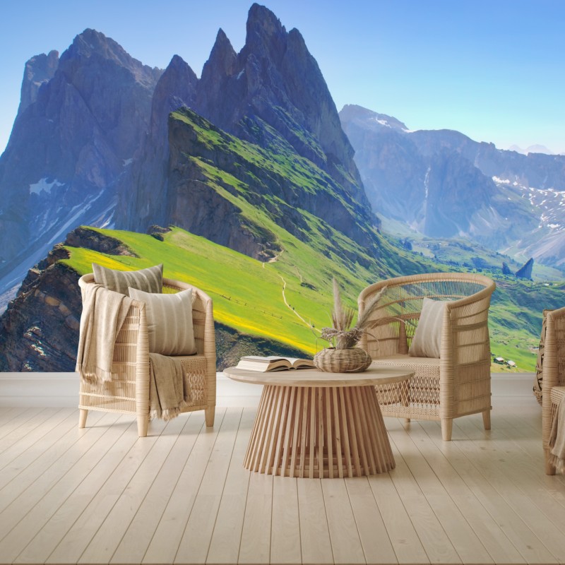 Fototapete majestätische Seceda in den Dolomiten