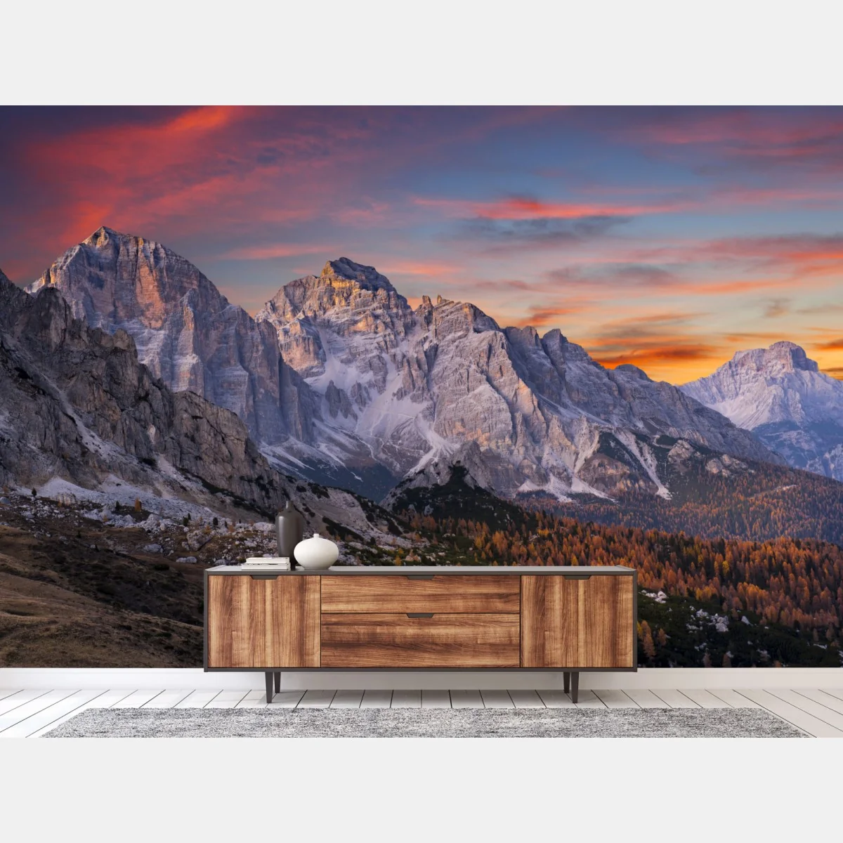 Fototapete majestätischer herbstlicher sonnenuntergang in den bergen – Wallnifity® Fototapete majestätischer herbstlicher sonnenuntergang in den bergen – Wallnifity®