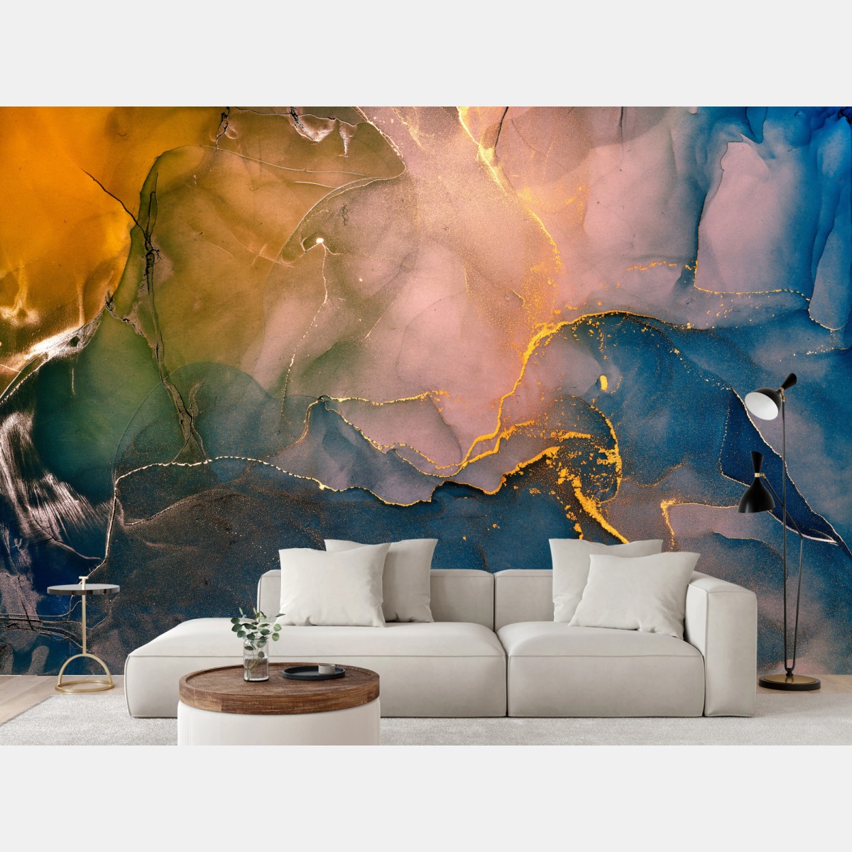 Fototapete blaues und goldenes abstraktes marmormotiv – Wallnifity® Fototapete blaues und goldenes abstraktes marmormotiv – Wallnifity®