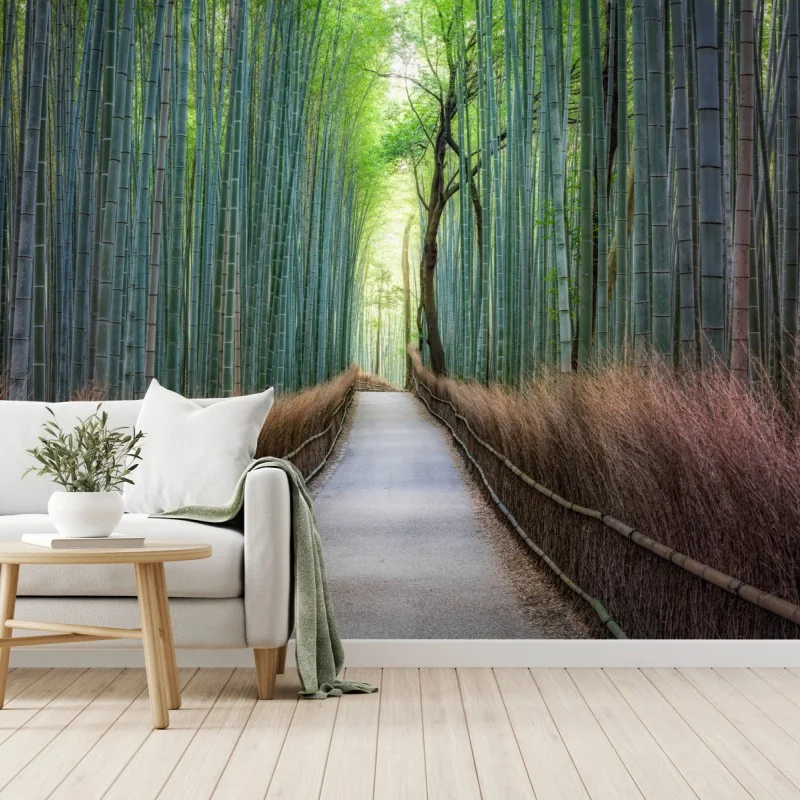 Fototapete ruhiger bambuswaldweg – Wallnifity®