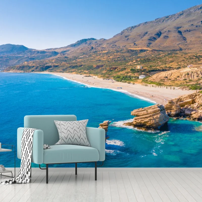 Fototapete türkisfarbenes küstenpanorama – Wallnifity® Fototapete türkisfarbenes küstenpanorama – Wallnifity®