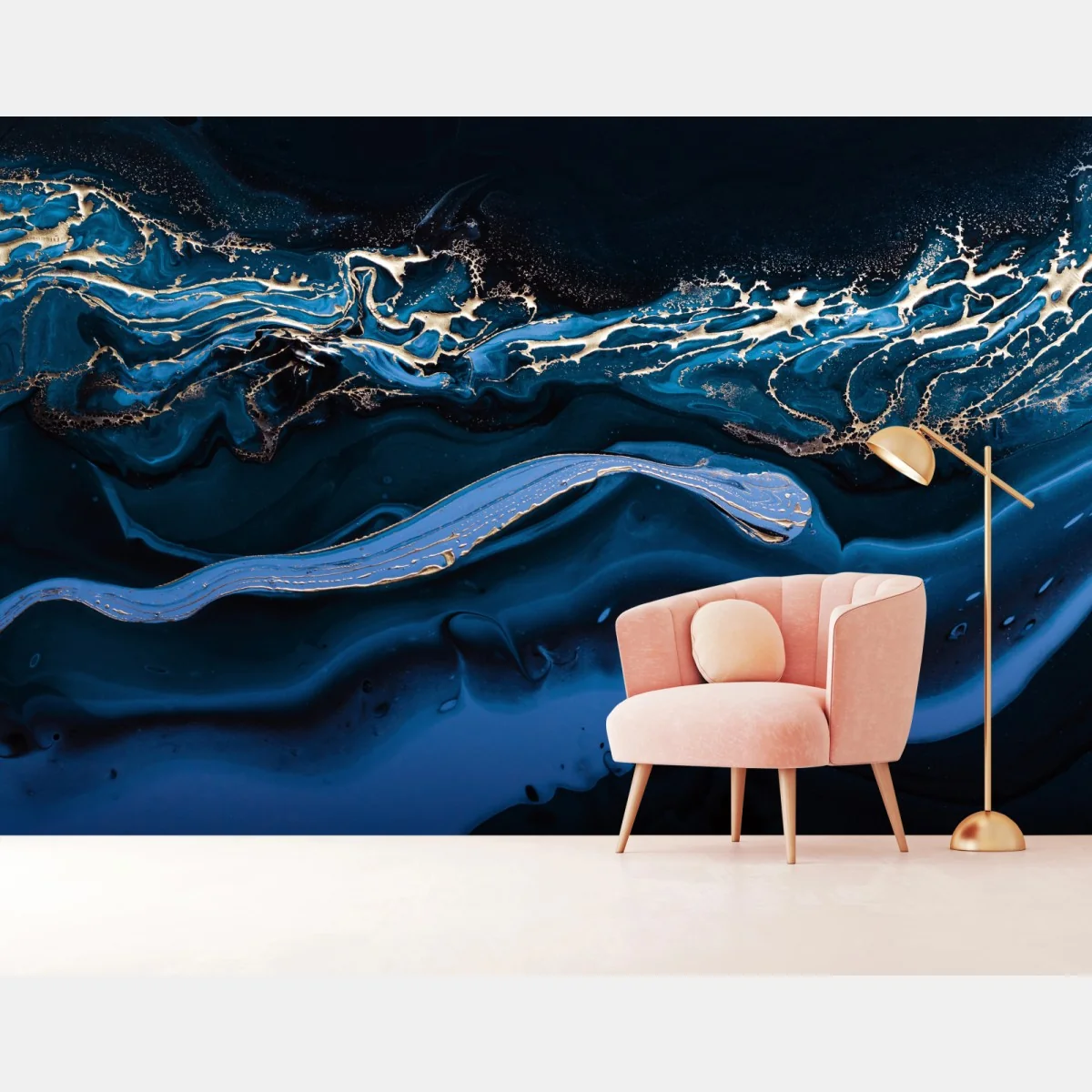 Fototapete marineblaue und goldene abstraktion – Wallnifity® Fototapete marineblaue und goldene abstraktion – Wallnifity®