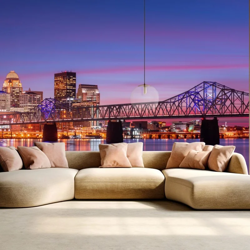 Fototapete Louisville skyline bei dämmerung – Wallnifity®