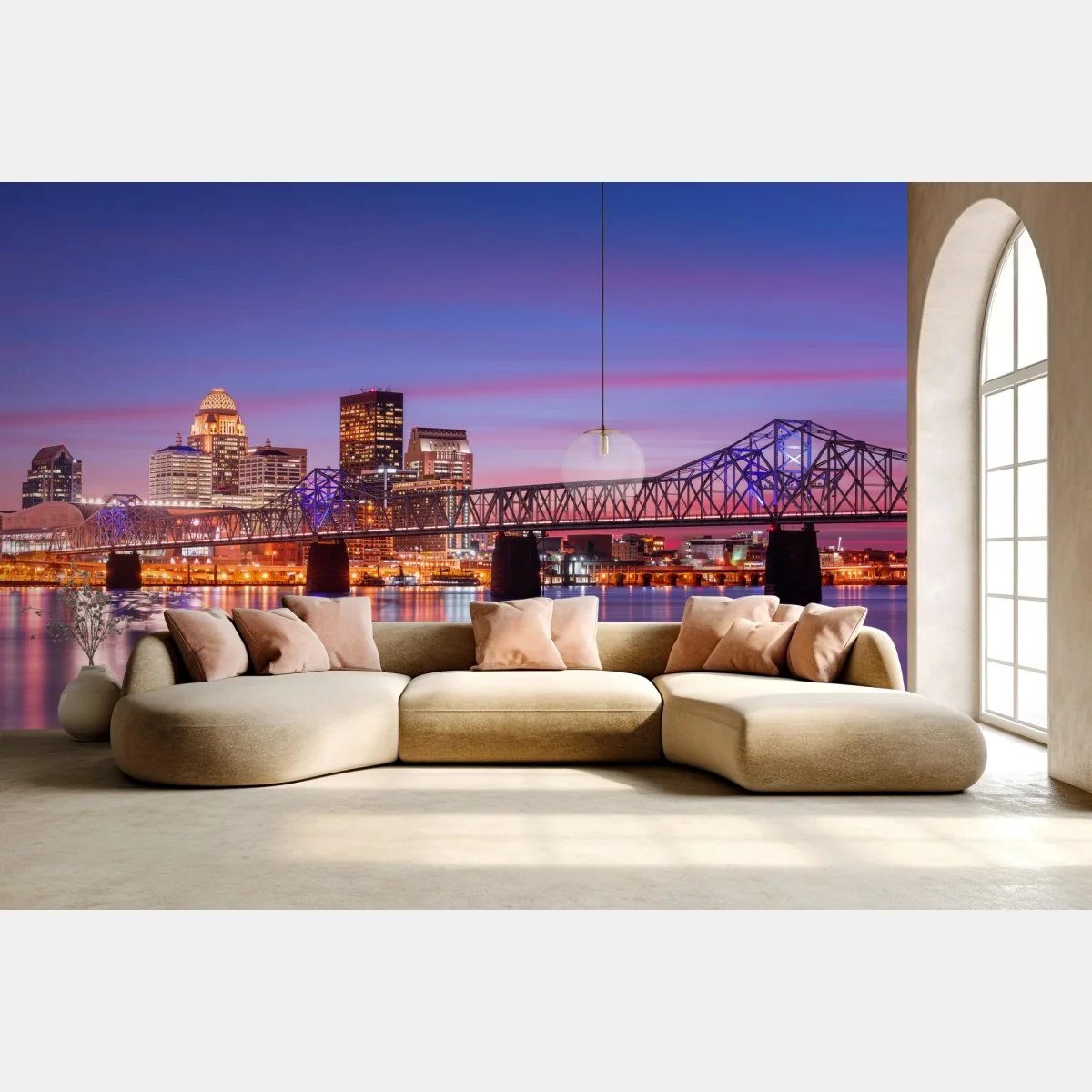 Fototapete Louisville skyline bei dämmerung – Wallnifity®