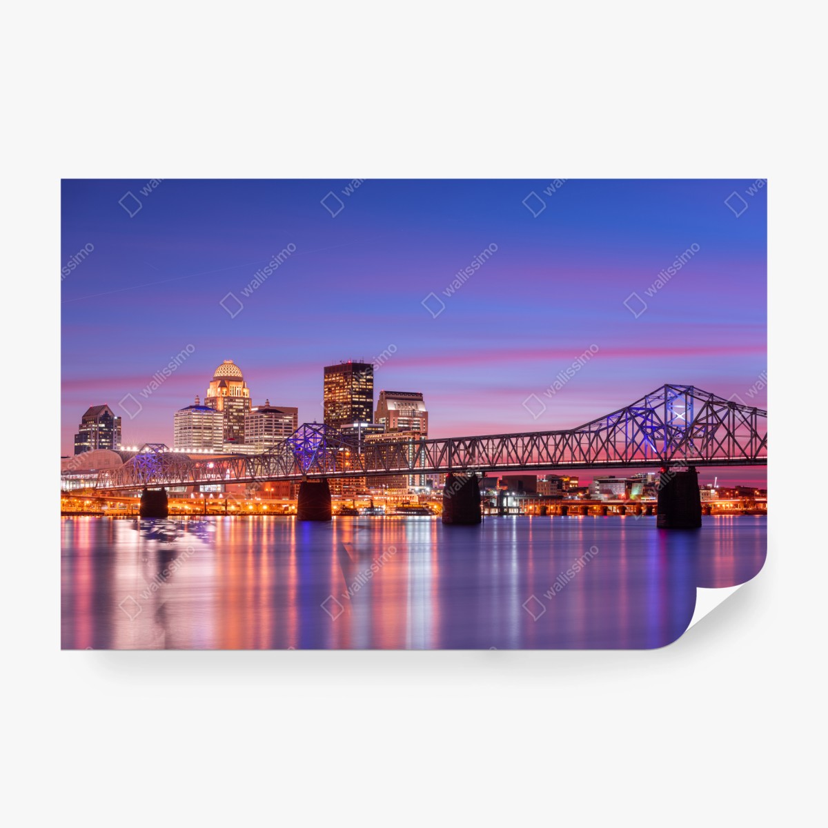Fototapete Louisville skyline bei dämmerung – Wallnifity®