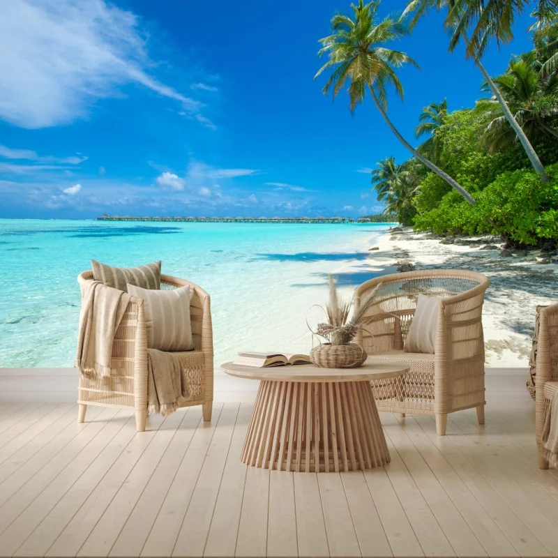 Fototapete tropischer strand auf den Malediven – Wallnifity® Fototapete tropischer strand auf den Malediven – Wallnifity®