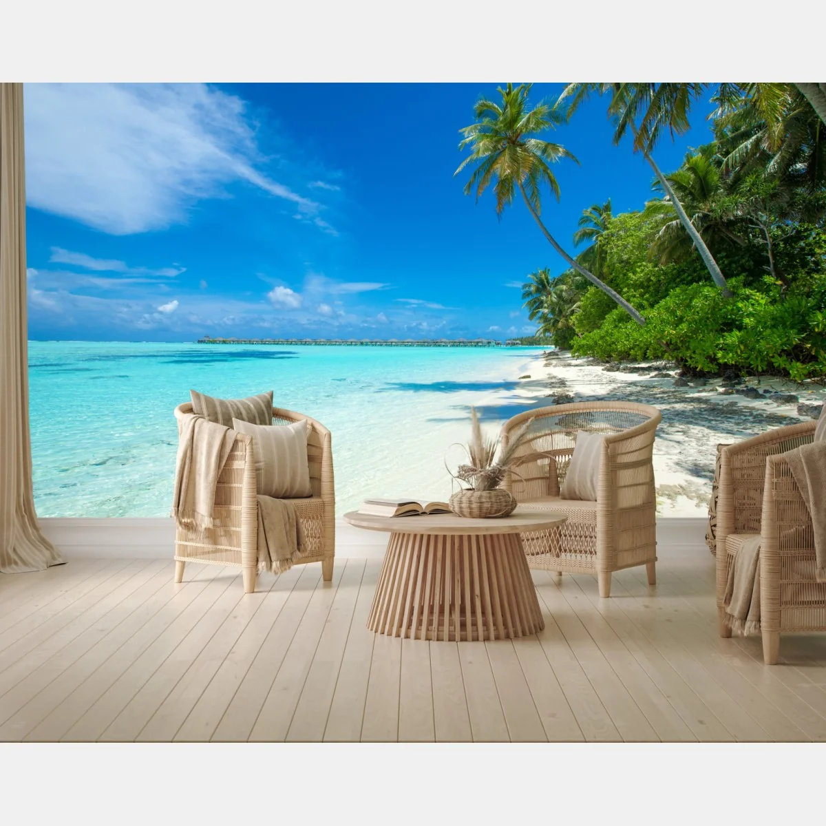 Fototapete tropischer strand auf den Malediven – Wallnifity® Fototapete tropischer strand auf den Malediven – Wallnifity®