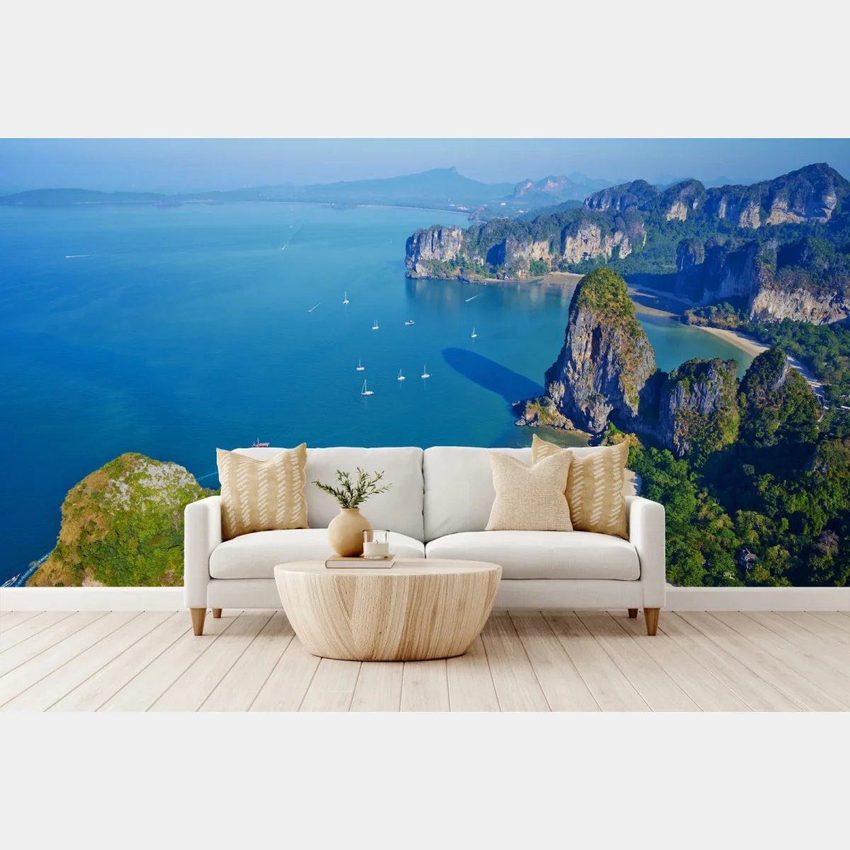 Fototapete türkise insel- und klippenlandschaft – Wallnifity® Fototapete türkise insel- und klippenlandschaft – Wallnifity®