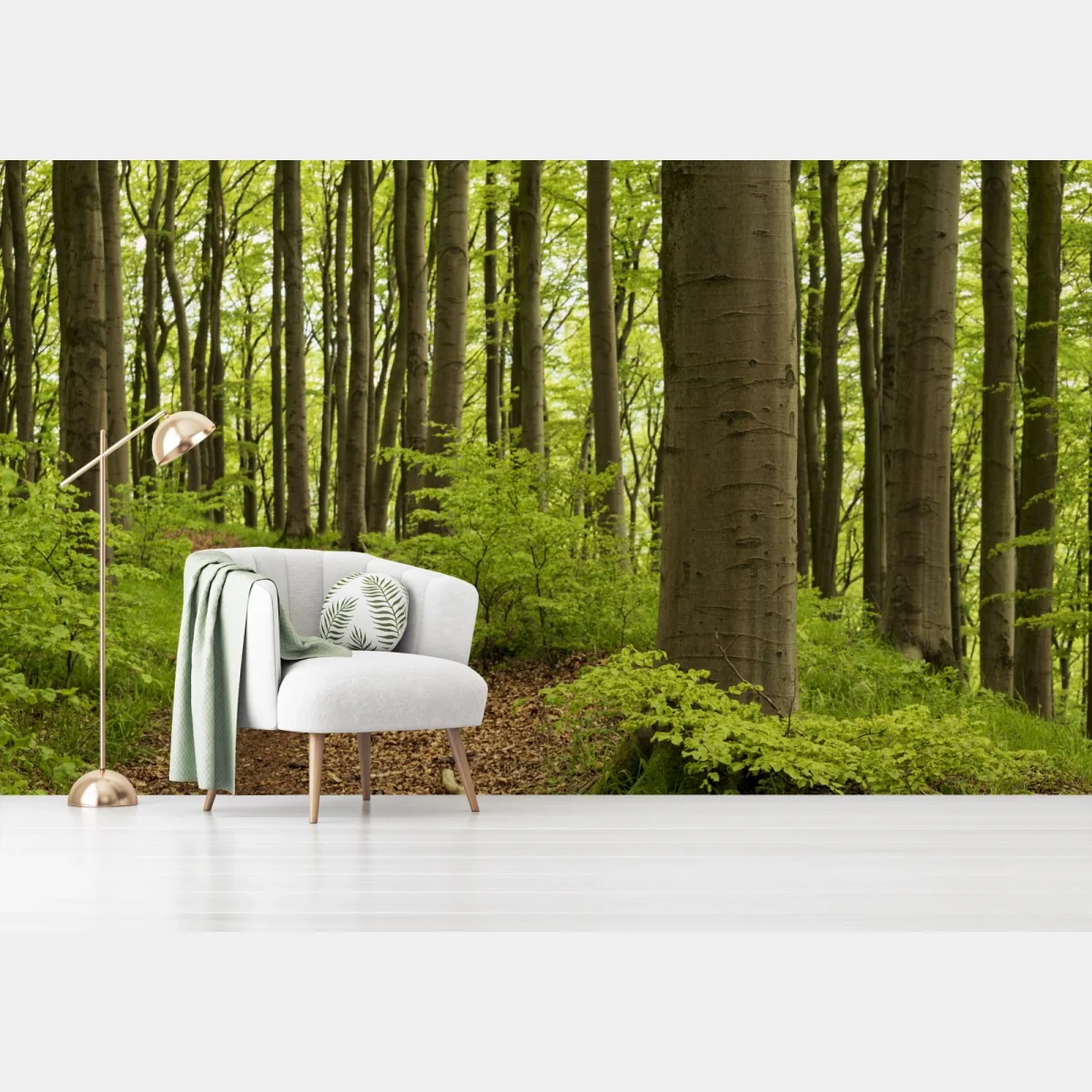 Fototapete ruhiger grüner waldweg – Wallnifity® Fototapete ruhiger grüner waldweg – Wallnifity®