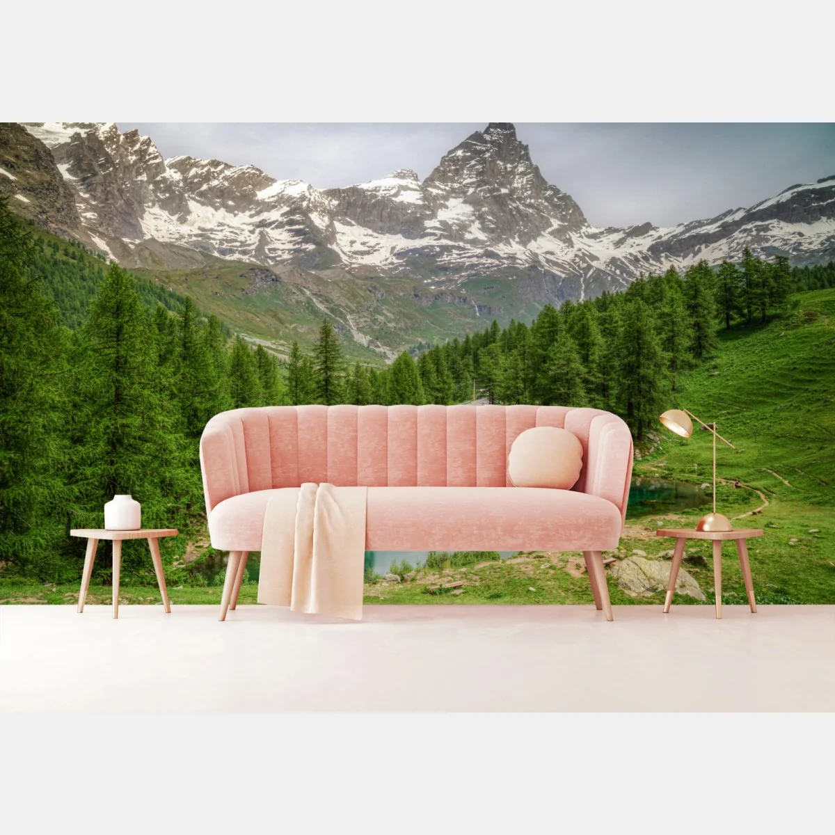 Fototapete blauer see bei Cervinia – Wallnifity®