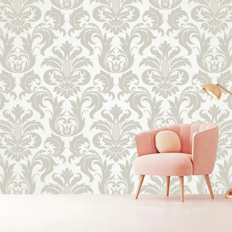 Fototapete elegantes beiges damastmuster