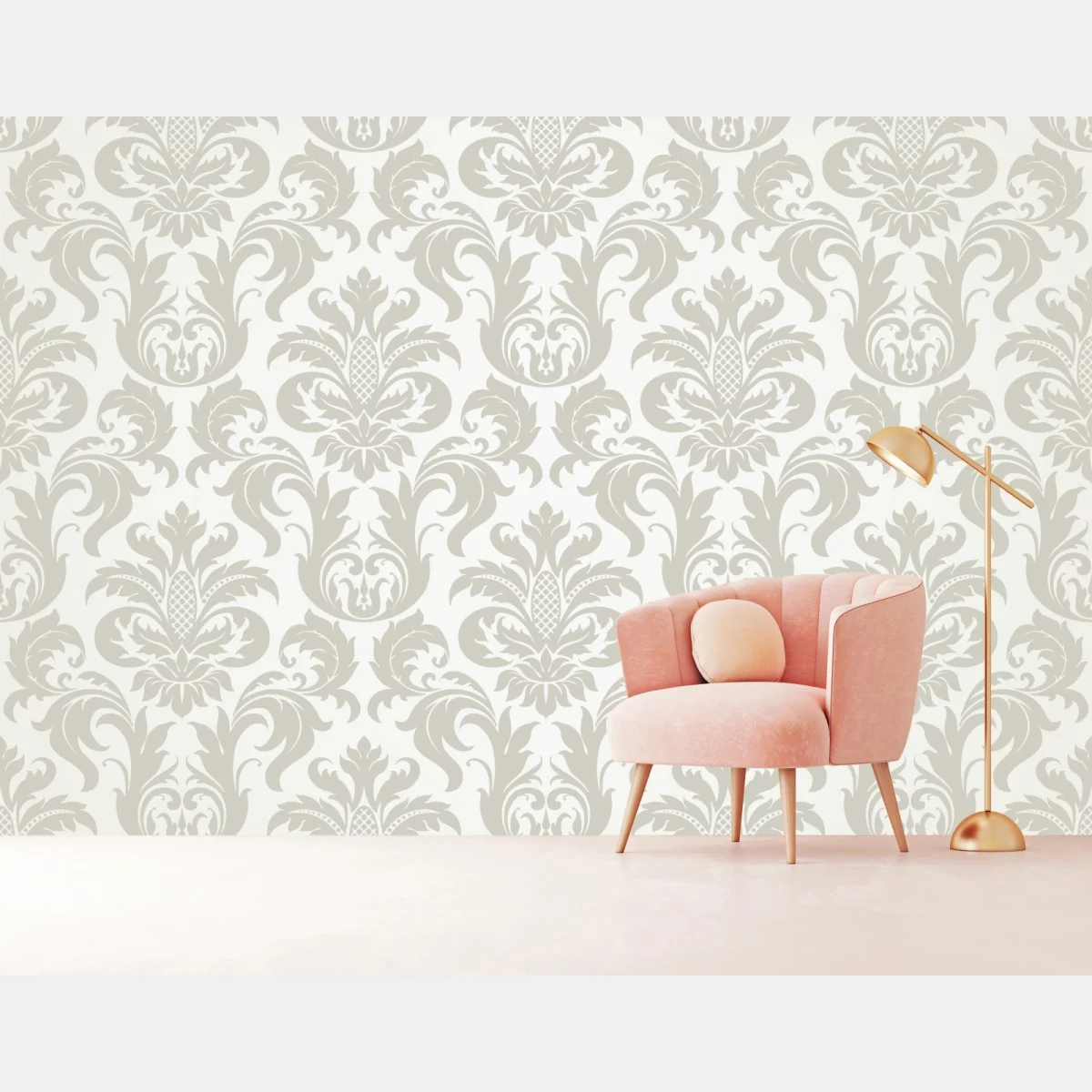 Fototapete elegantes beiges damastmuster – Wallnifity® Fototapete elegantes beiges damastmuster – Wallnifity®