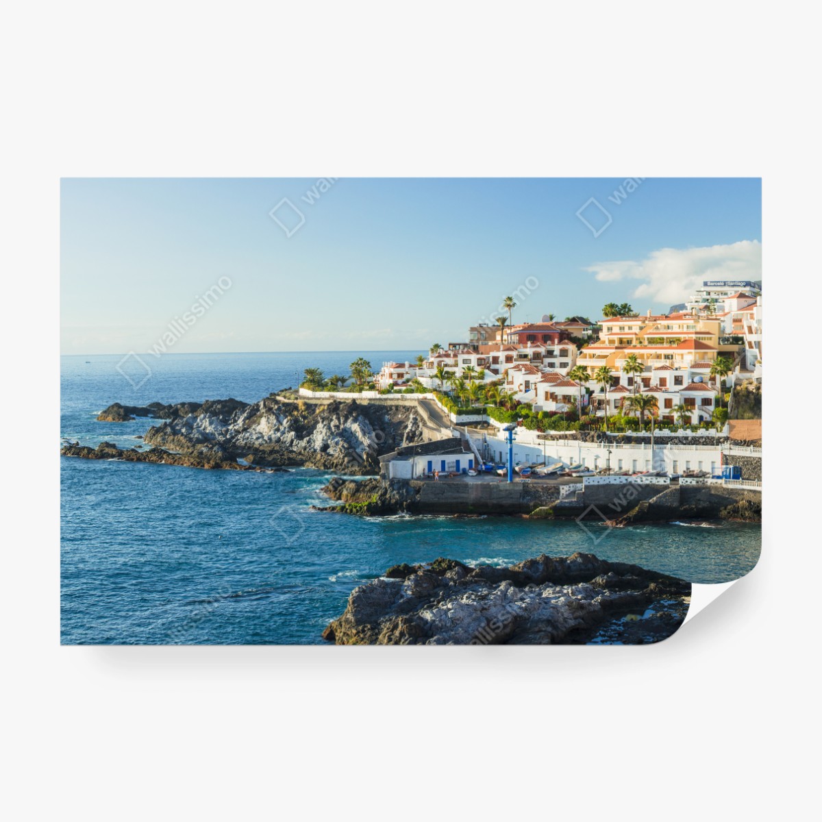 Fototapete sonnige panorama der küstenstadt – Wallnifity®