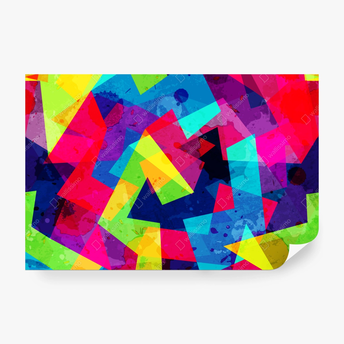 Fototapete lebendige geometrische aquarell-collage – Wallnifity® Fototapete lebendige geometrische aquarell-collage – Wallnifity®