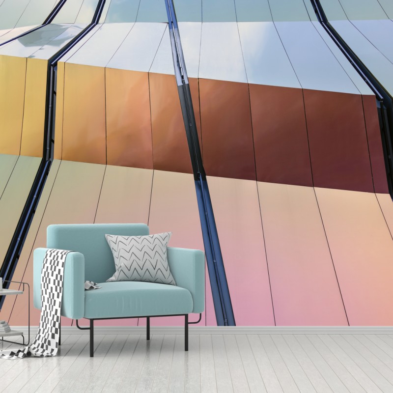 Fototapete irisierende moderne fassade aus paneelen