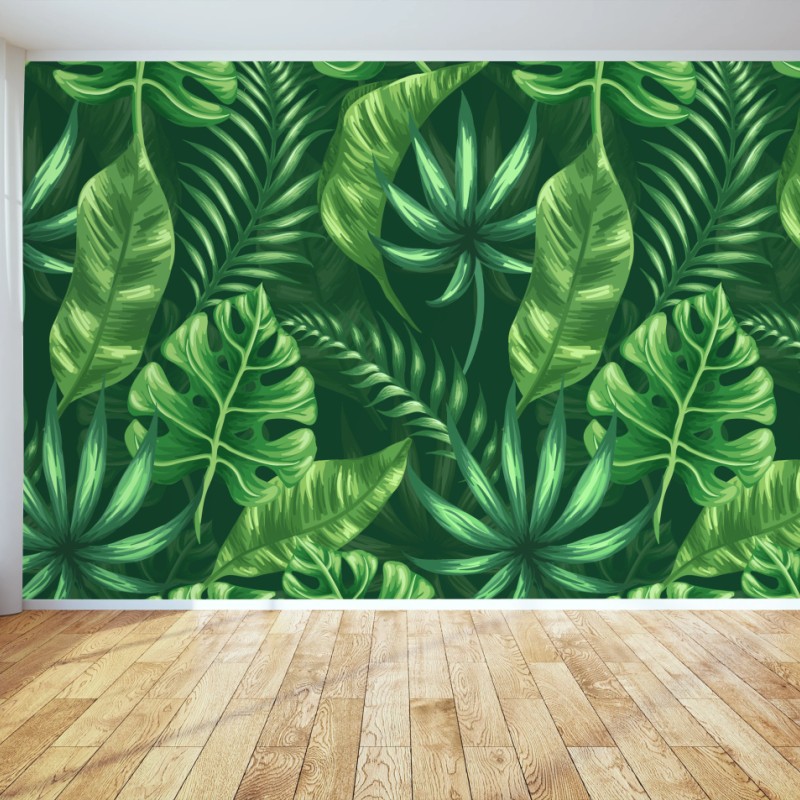 Fototapete tropisches monstera blattmuster