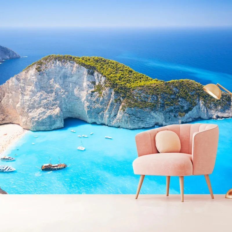 Fototapete Navagio-Bucht türkisblauer strand, Zakynthos