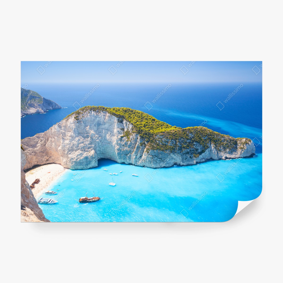 Fototapete Navagio-Bucht türkisblauer strand, Zakynthos – Wallnifity®