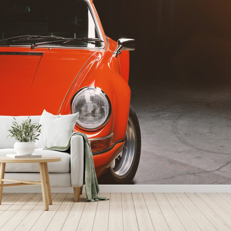 Fototapete roter oldtimer sportwagen nahaufnahme