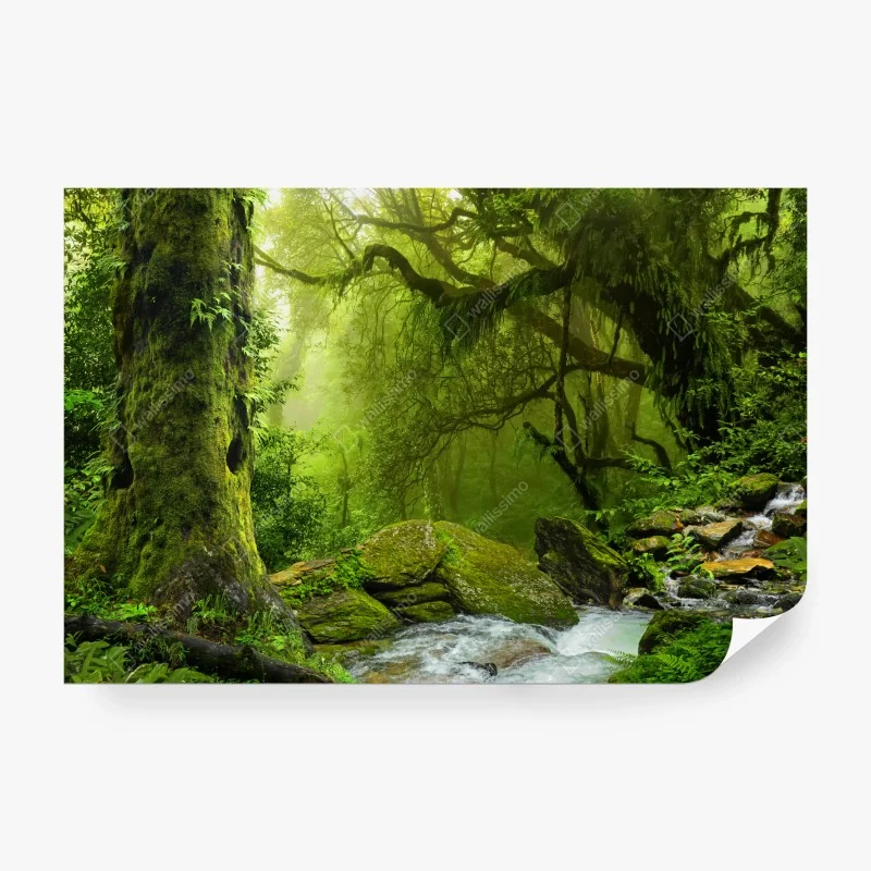 Fototapete mintfarbenes bananenblattmuster – Wallnifity®