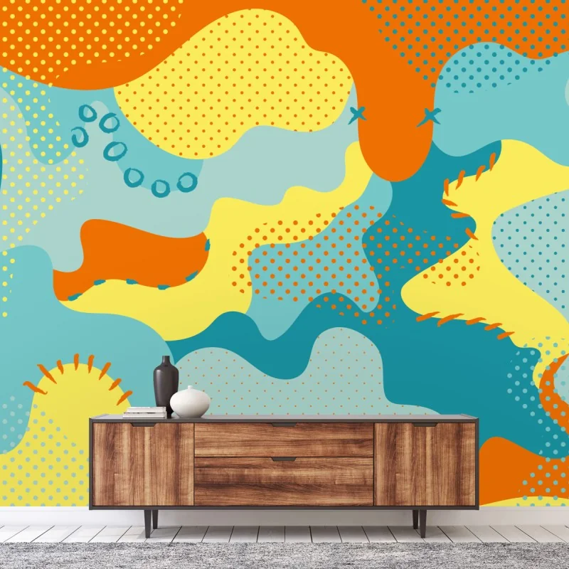 Fototapete lebendige abstrakte pop-art-komposition – Wallnifity® Fototapete lebendige abstrakte pop-art-komposition – Wallnifity®