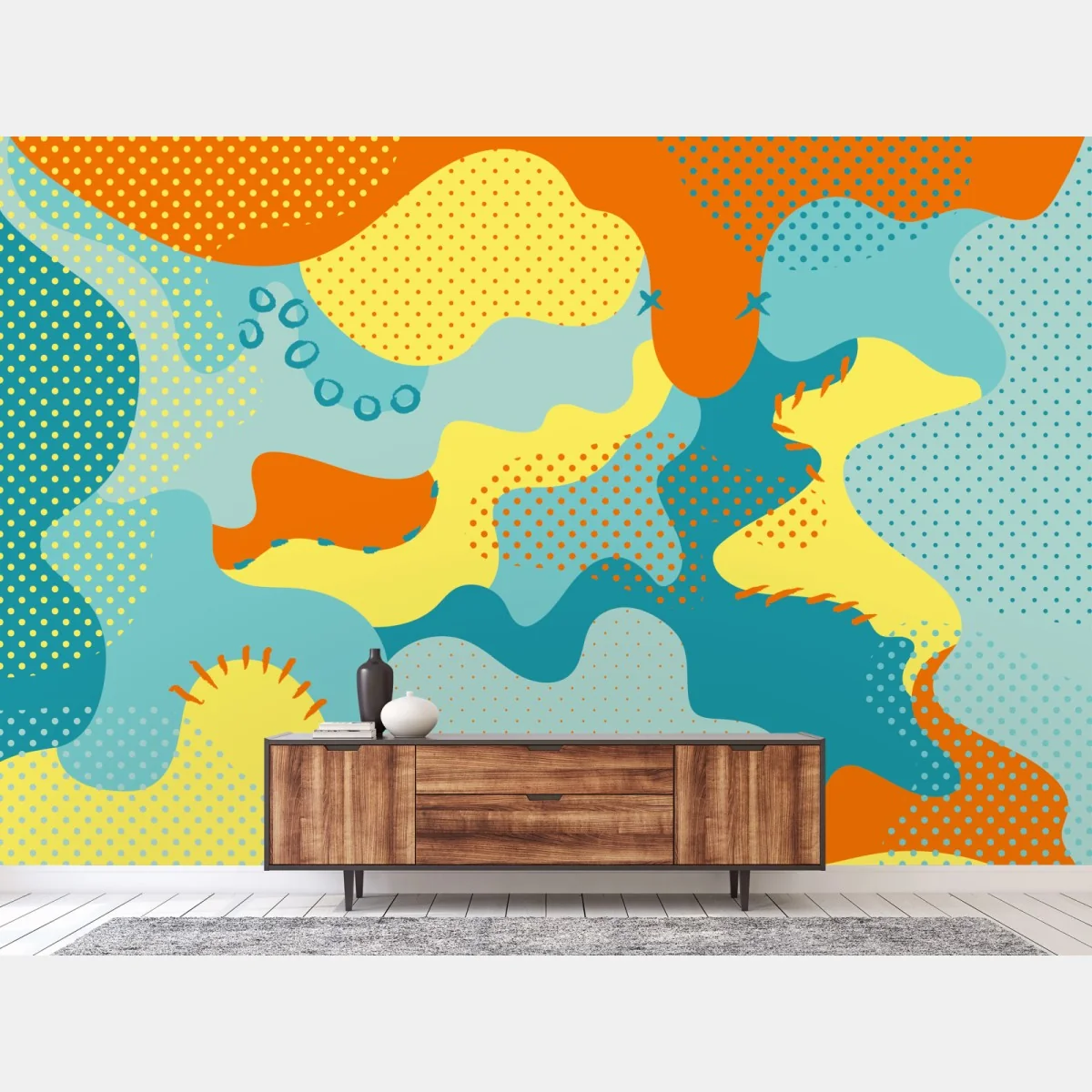 Fototapete lebendige abstrakte pop-art-komposition – Wallnifity® Fototapete lebendige abstrakte pop-art-komposition – Wallnifity®