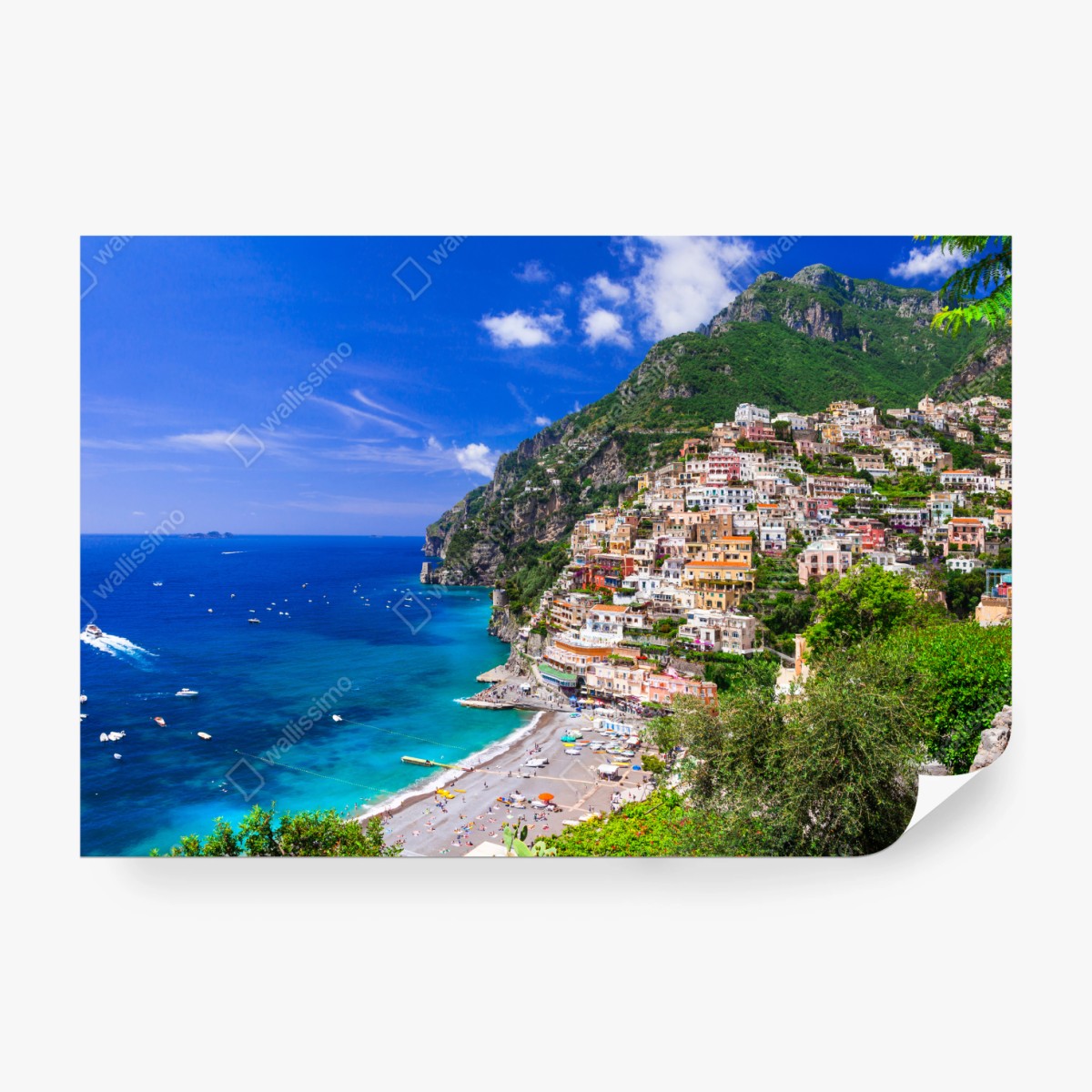 Fototapete sonnige panoramaaufnahme von Positano an der Amalfiküste – Wallnifity® Fototapete sonnige panoramaaufnahme von Positano an der Amalfiküste – Wallnifity®