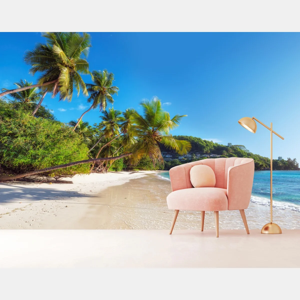 Fototapete tropischer palmstrand – Wallnifity®