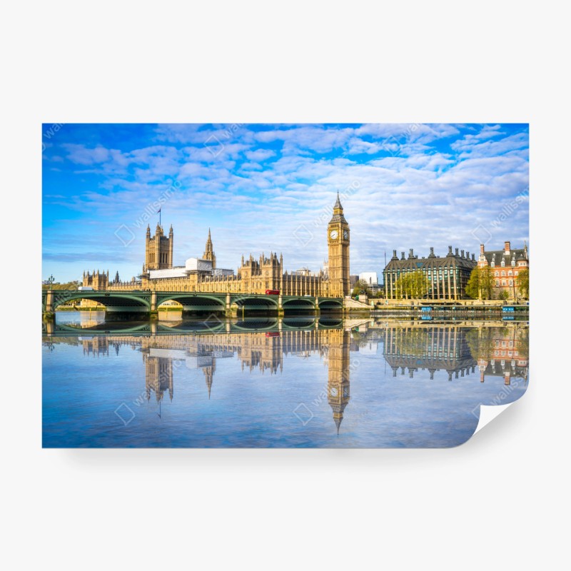 Fototapete London skyline mit spiegelung auf dem fluss