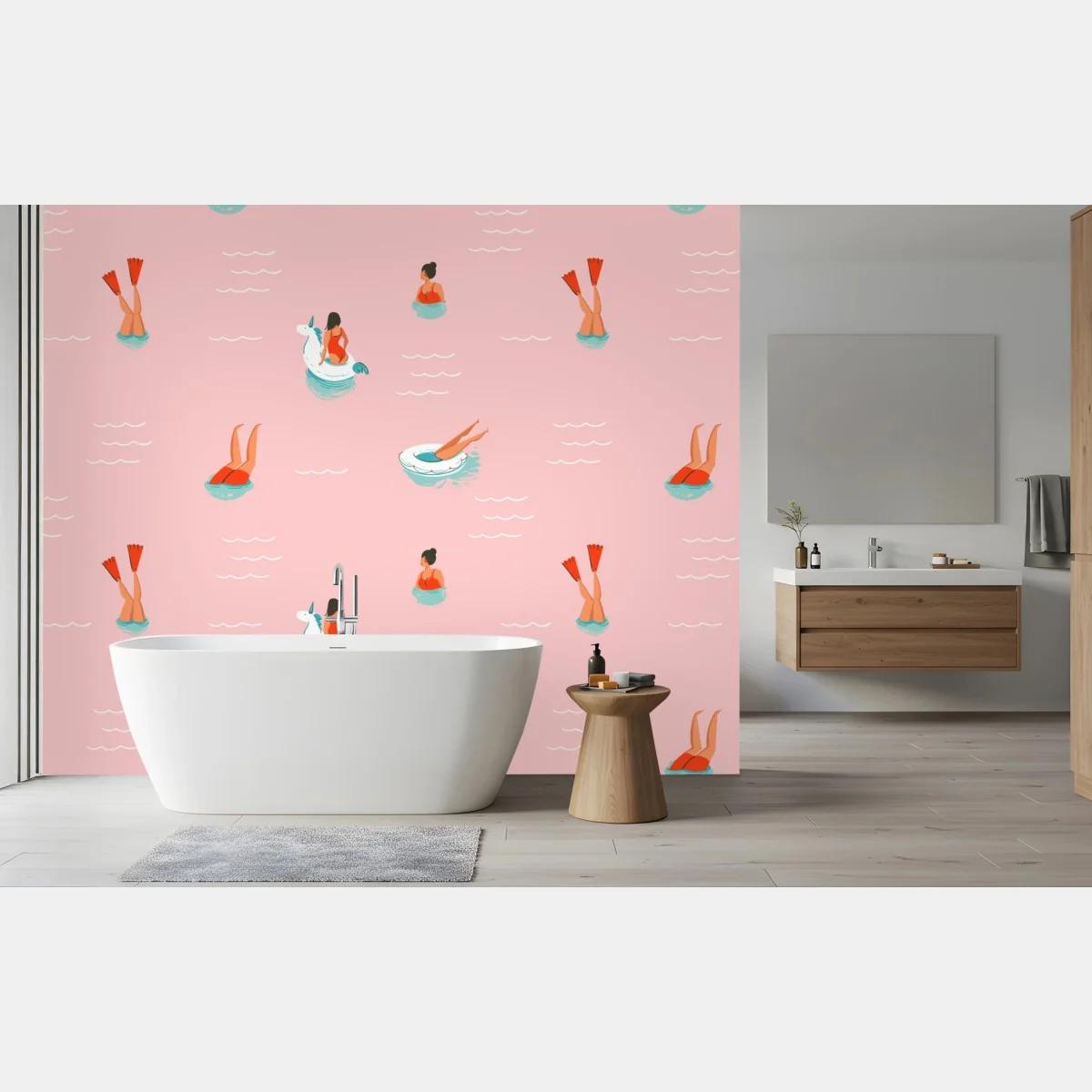 Fototapete verspieltes pastell poolmuster – Wallnifity® Fototapete verspieltes pastell poolmuster – Wallnifity®