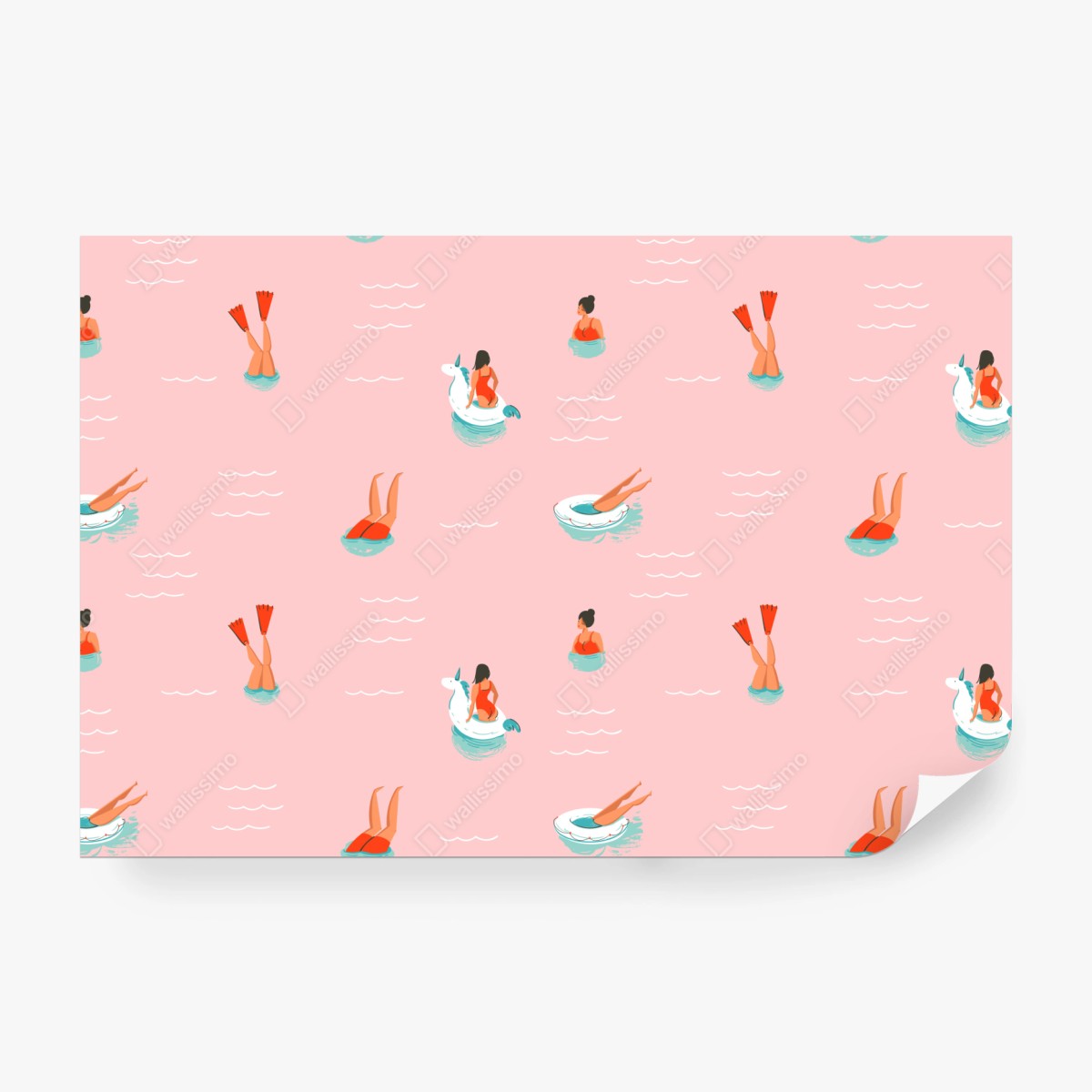 Fototapete verspieltes pastell poolmuster – Wallnifity® Fototapete verspieltes pastell poolmuster – Wallnifity®