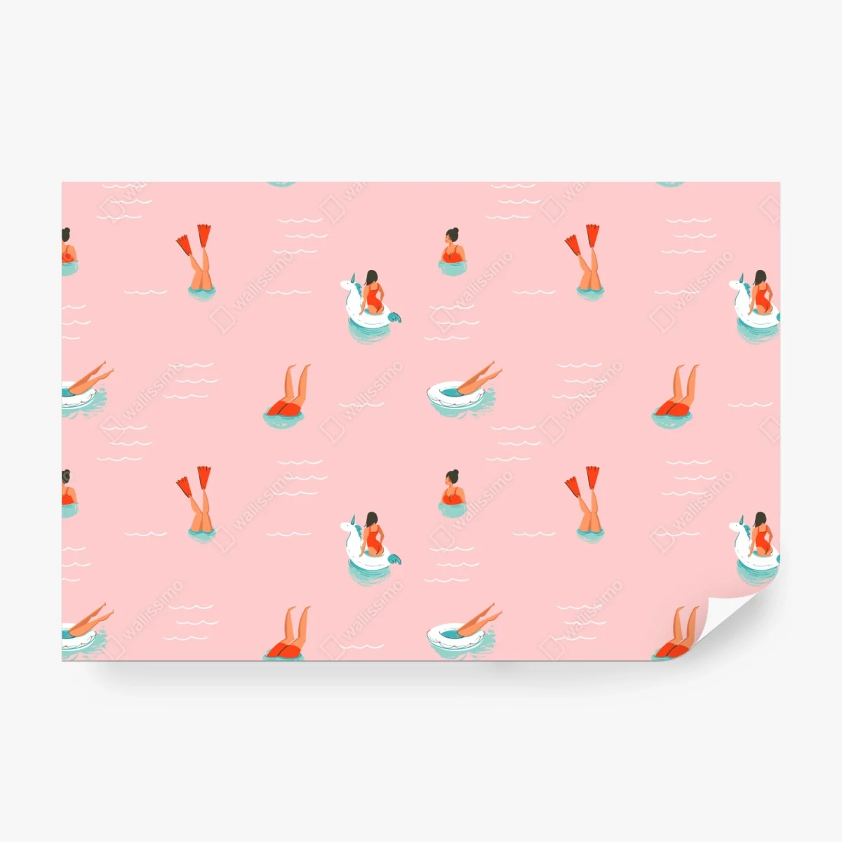 Fototapete verspieltes pastell poolmuster – Wallnifity®