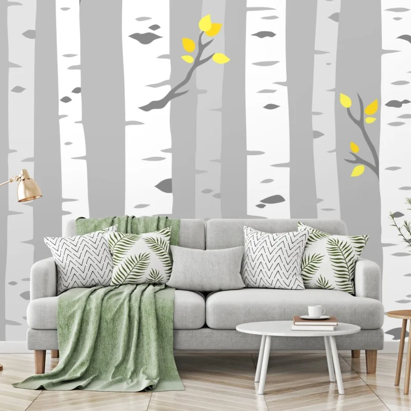 Fototapete skandinavischer birkenwald