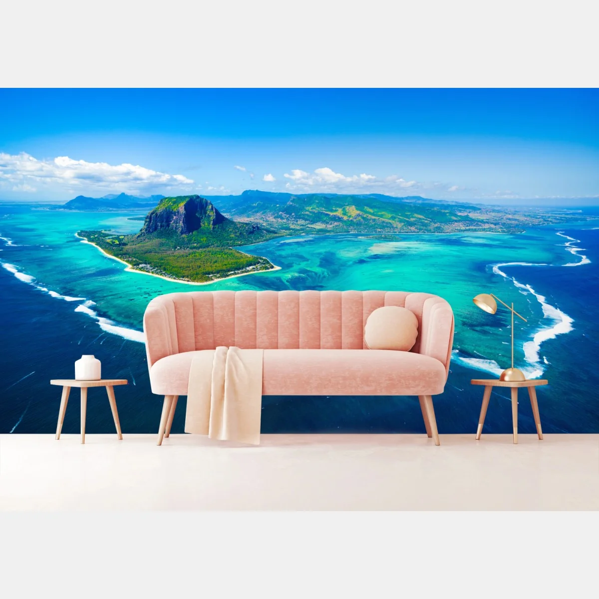 Fototapete panorama Le Morne über der lagune von Mauritius – Wallnifity® Fototapete panorama Le Morne über der lagune von Mauritius – Wallnifity®