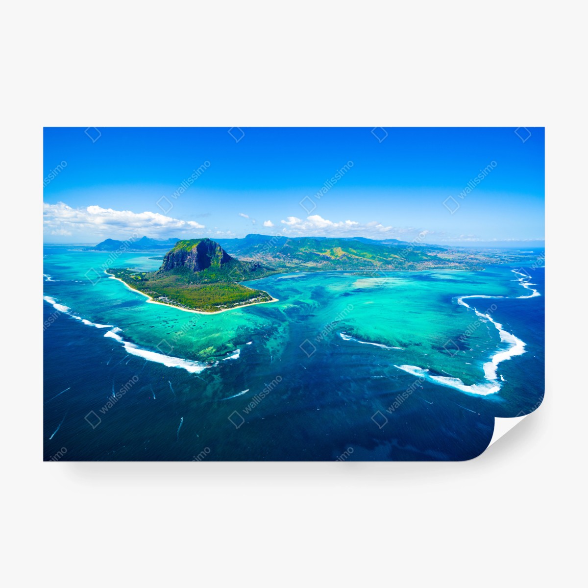 Fototapete panorama Le Morne über der lagune von Mauritius – Wallnifity® Fototapete panorama Le Morne über der lagune von Mauritius – Wallnifity®