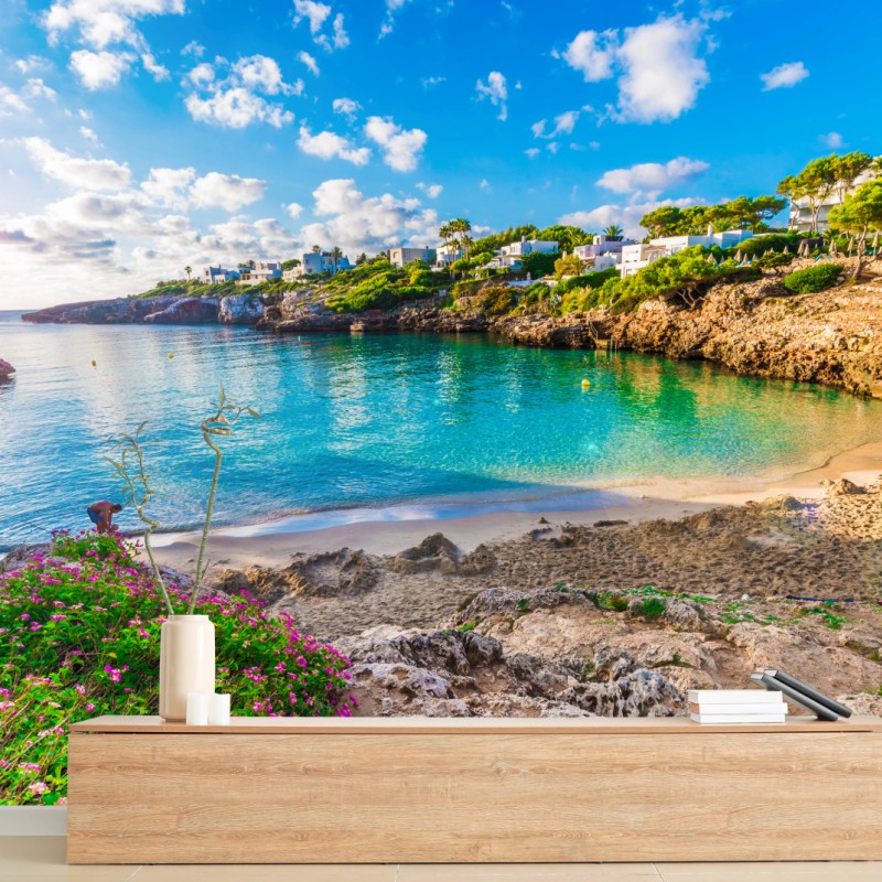 Fototapete sonnige Cala Esmeralda türkisbucht