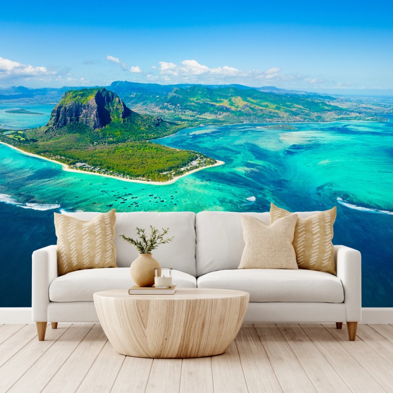 Fototapete Le Morne panorama der türkislagune