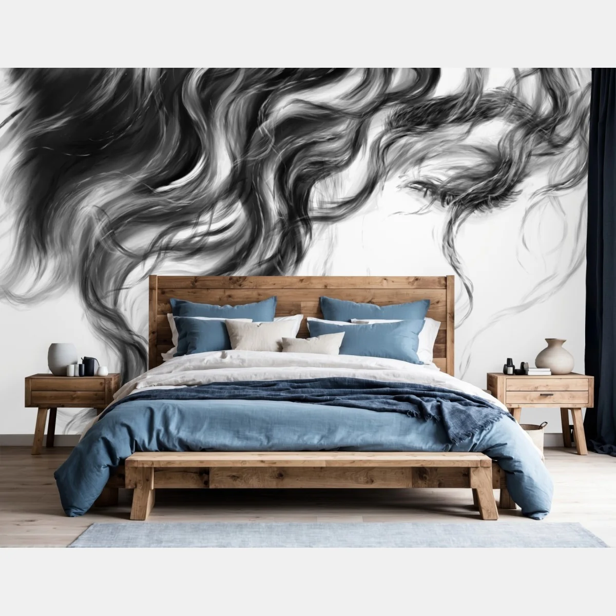 Fototapete ätherisches monochromes porträt – Wallnifity® Fototapete ätherisches monochromes porträt – Wallnifity®