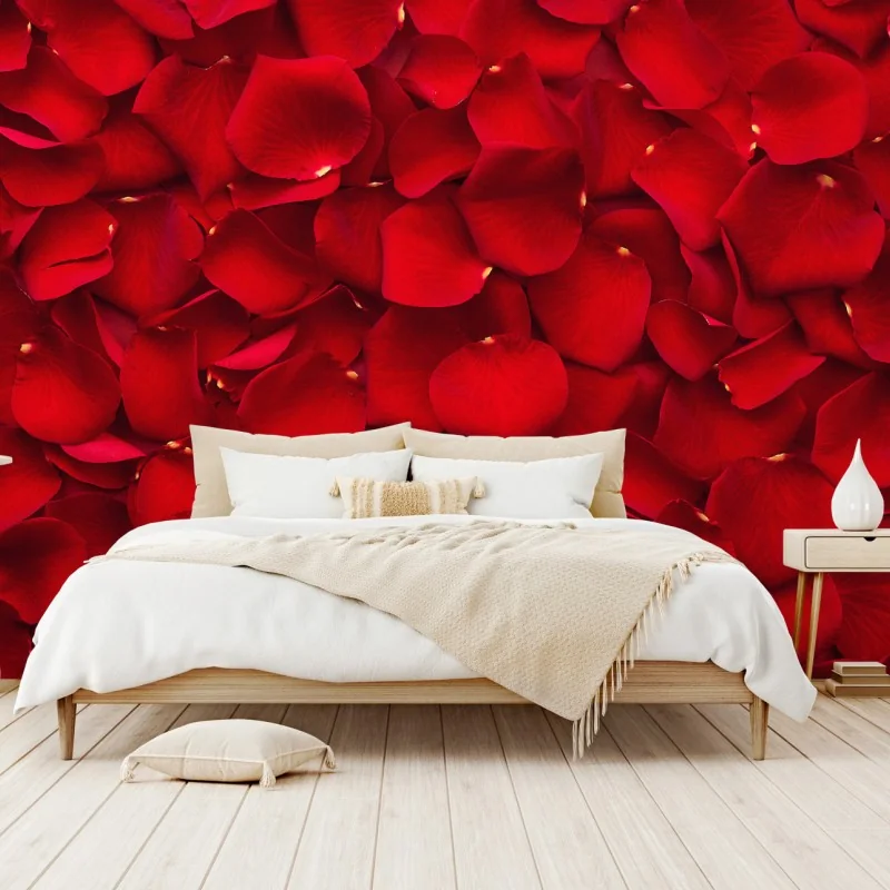 Fototapete rote rosenblätter hintergrund