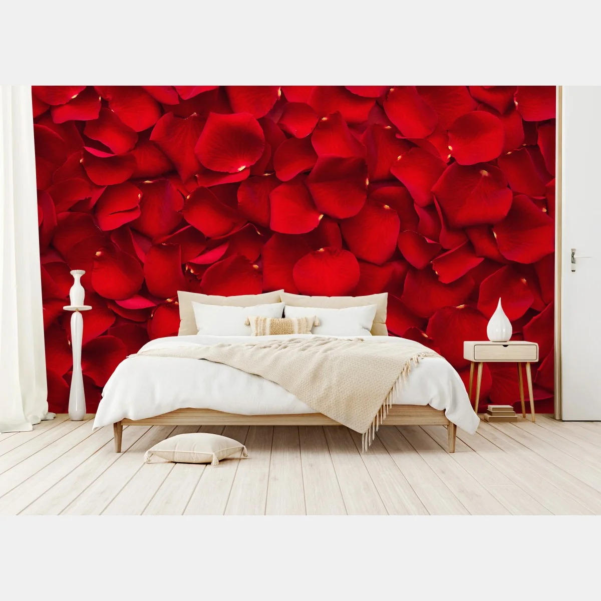 Fototapete rote rosenblätter hintergrund – Wallnifity®