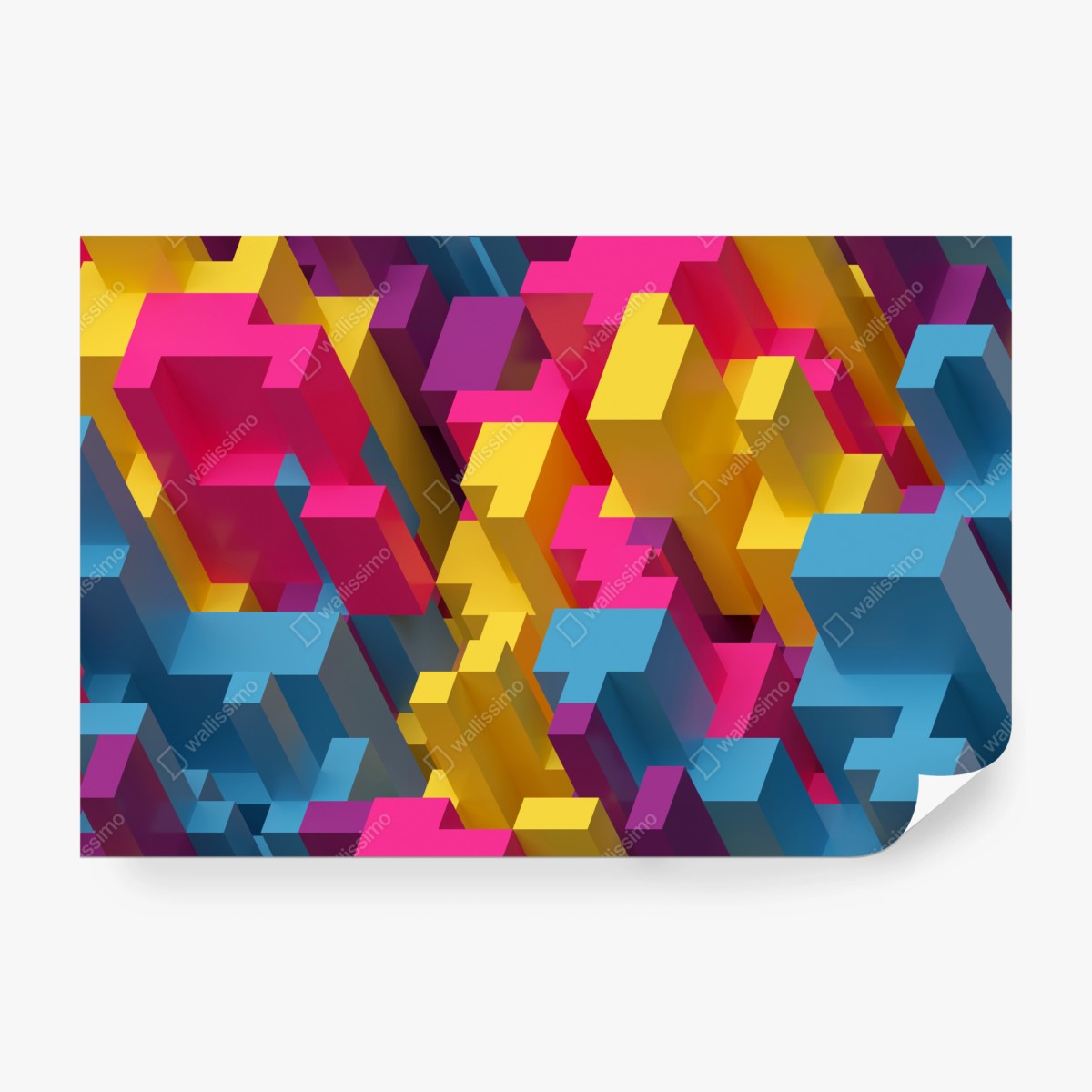 Fototapete buntes 3d-voxel-muster – Wallnifity®